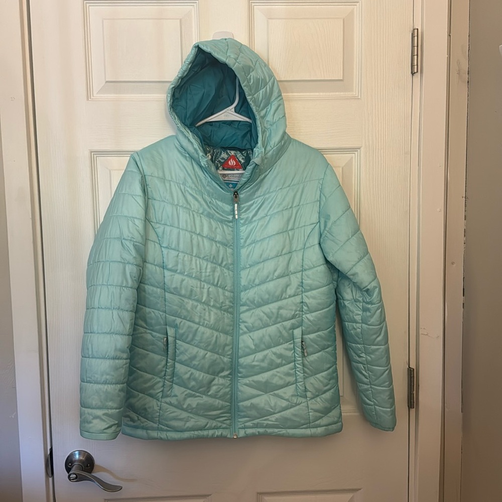 Columbia Hooded Puffer Jacket with Omniheat Girls Size XL